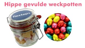 Trendy weckpot met paaseitjes