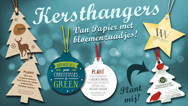 Plant mij: Papieren kersthangers met zaadjes